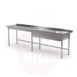 Table 2000x600x850mm with 1 sink on the right, stainless steel