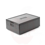 Thermal insulation container made of piocelan, HENDI, Kitchen Line, GN 1/1, 53L, Black, 685x485x(H)260mm