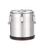 Insulated stainless steel food transport container Kitchen Line., HENDI, Kitchen Line, 22L, Silver, ⌀330x(H)370mm