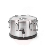 Insulated portable container – with a tap, HENDI, Profi Line, 10L, Silver, ⌀330x(H)220mm