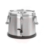 Insulated portable container – with a tap, HENDI, Profi Line, 15L, Silver, ⌀330x(H)280mm