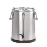 Insulated portable container – with a tap, HENDI, Profi Line, 25L, Silver, ⌀330x(H)430mm