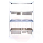Aluminium storage rack for GN containers, HENDI, 1120x355x(H)1685mm