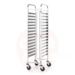 Clearing trolley 15x, HENDI, Kitchen Line, GN 1/1, Silver, 380x550x(H)1705mm