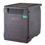 Professional grade insulated carrier CAM GOBOX, front-loaded, for 600x400 mm containers, with 9 built-in guides., Cambro, 126 L, with 9 guides, 126L, Black, 770x540x(H)687mm