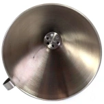 Ruostumaton suppilo, 120/15mm aukolle, suodattimella