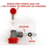 DuoTight 8 mm:n ball-lock-liitin, musta + keltainen