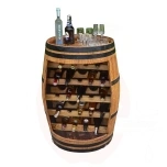 Oak serving table bottle bar 70x95cm