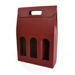Box for wine 3 bottles burgundy (10pcs)