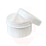 Plastic jar 60 ml with lid, white (XVI thread)