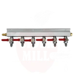 Verteiler 6-Wege Gasverteiler mit Rückschlagventilen MFL-Gewinde