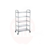 Ruostumaton hylly 860×540×(K)1560mm pyörillä