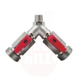 Y-stycke med 2 utgångar och CO2-stoppkranar