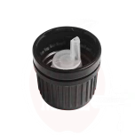 Dropper - PP cap in black with a security ring dia 18/410- dispenser drops of HDPE natural