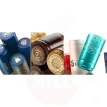 Schrumpfkapsel mit Logo, 31×55mm, schwarz matt 6000 Stück, mit Abreißstreifen