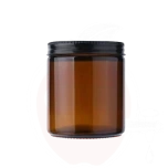 Braunes Glasgefäß 500ml mit Aluminiumdeckel