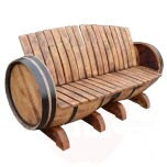 Oak barrel double chair
