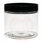 Kunststoffdose PET 150ml, mit schwarzem Deckel