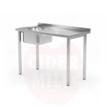 Sink table, bolted, HENDI, Kitchen Line, sink bowl on the left side, 1000x600x(H)850mm
