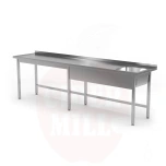 Table 2000x600x850mm with 1 sink on the right, stainless steel