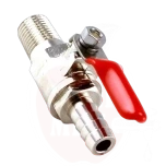 Kuulkraan 1/4" NPT x 6,35mm voolikunippel, tagasilöögiklapiga