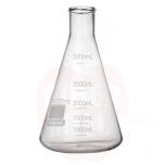 Laboratoriolasi Erlenmeyer 3000ml, borosilikaattilasia