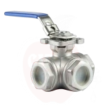 Kuulkraan 3-käiguline 1/2" keermetega T-konfiguratsiooniga, roostevaba