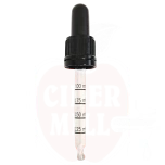 PP black dropper with black tits, locking ring and 82mm glass tube