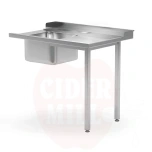 Laadimislaud koos valamuga nõudepesumasina jaoks, HENDI, vasak pool, 1200x700x(H)850mm