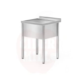 Table with single wash trough – welded, HENDI, Profi Line, 600x600x(H)850mm