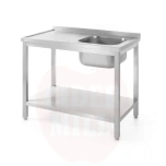 Sink table with shelf – bolted, depth 600 mm, HENDI, Profi Line, Right side, 1000x600x(H)850mm