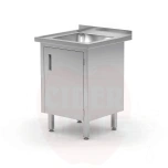 Laud, Valamu, keevitatud, kapi ja hingedega ustega, Profi Line, 600x600x850 mm, HENDI, 600x600x(H)850mm