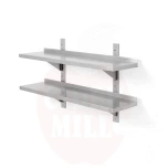 Riiul, Kahekordne seina, reguleeritav, 2 klambriga, HENDI, 1000x300x(H)600mm