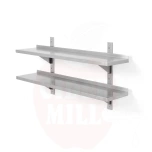 Riiul, Kahekordne seina, reguleeritav, 2 klambriga, HENDI, 1200x300x(H)600mm