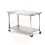 Mobile table, with shelf – screwed, HENDI, Kitchen Line, 1200x600x(H)850mm