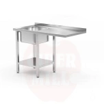 Sink table with shelf and space for undercounter dishwasher, HENDI, left, 1200x700x(H)850mm