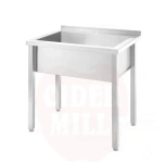 Galds ar vienu mazgāšanas vannu, metināts, Kitchen Line, 800x600x, HENDI, (H)850mm