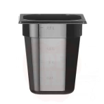 Behållare, black polycarbonate, Profi Line, Black, 176x162x, HENDI, 4L, GN 1/6, GN 1/6