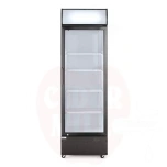 Back bar refrigerator with a backlit panel, single-door, Arktic, 254L, Black, 220-240V/250W, 578x605x(H)1980mm