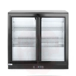 Back bar refrigerator with double sliding doors, Arktic, 158L, Black, 220-240V/160W, 900x520x(H)865mm