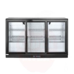Back bar refrigerator with triple sliding doors, Arktic, 254L, Black, 220-240V/160W, 1350x520x(H)865mm