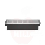 Astia, Condiment holder - 5 s, BarUp, Black, 480x150x, (H)100mm