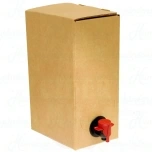 Säilytyspussin pahvilaatikko 3l harmaa, venttiiliaukko kapeammalla sivulla