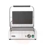 Contact grill Panini, HENDI, ribbed top and smooth bottom, 230V/2200W, 430x375x(H)216mm