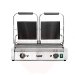 Contact grill - double grill, HENDI, ribbed top and bottom, 230V/3600W, 570x375x(H)216mm