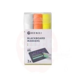 Blackboard markers 15 mm, 1 white, 1 orange and 1 yellow marker, 3 pcs, HENDI