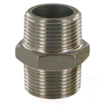 Hex-Nipple Male BSPP Thread - flat sealing - Stainless Steel 11/4x11/2