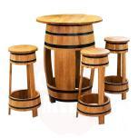 Mööblikomplekt Barrel-1 103x80cm tammevaadist, 4 tooliga