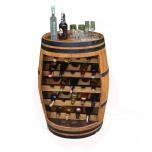 Oak serving table bottle bar 70x95cm