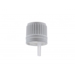 Dropper - PP cap in white with a security ring dia 18/410- dispenser drops of HDPE natural